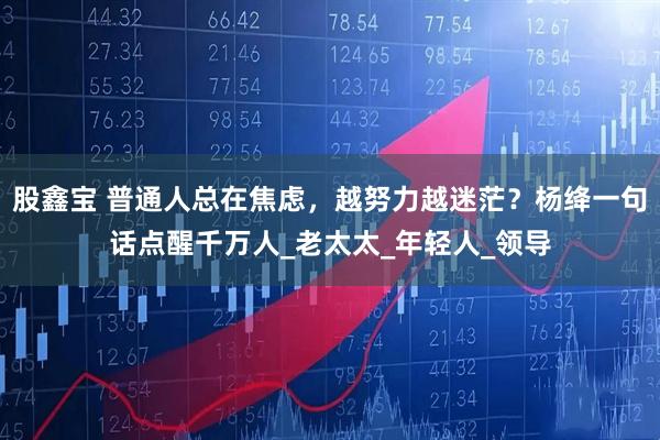 股鑫宝 普通人总在焦虑，越努力越迷茫？杨绛一句话点醒千万人_老太太_年轻人_领导