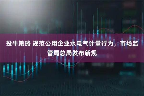 投牛策略 规范公用企业水电气计量行为，市场监管局总局发布新规